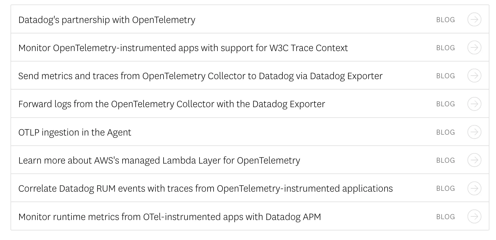 a screenshot of datadog documentation