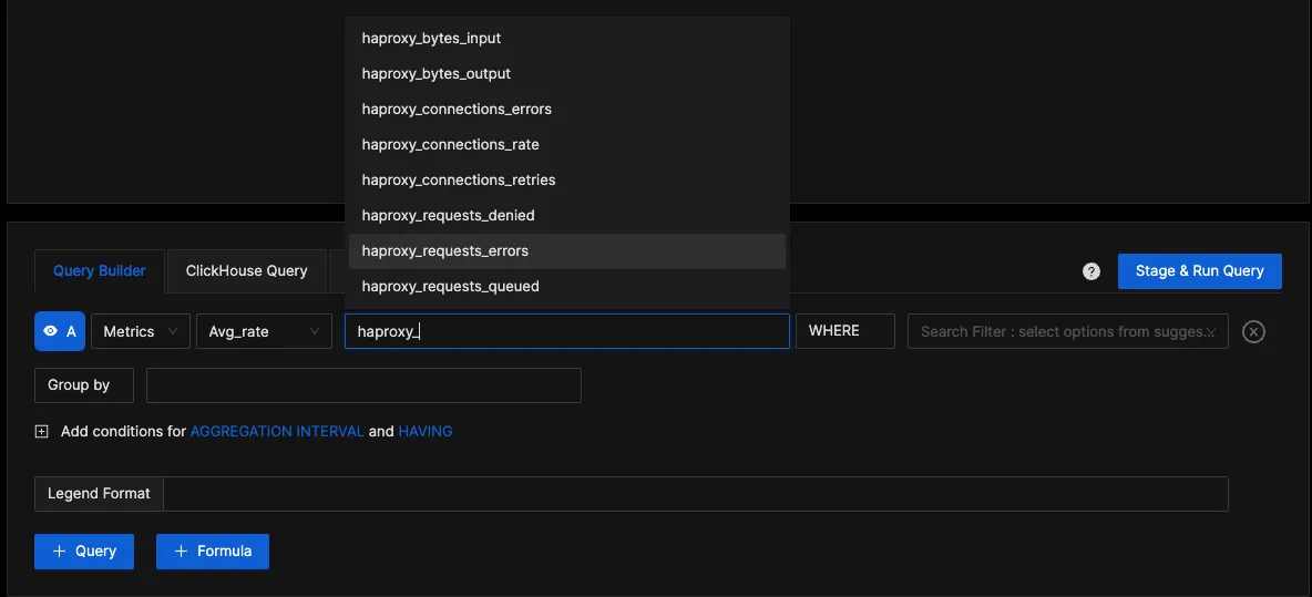 HAProxy metrics collected by OpenTelemetry collector