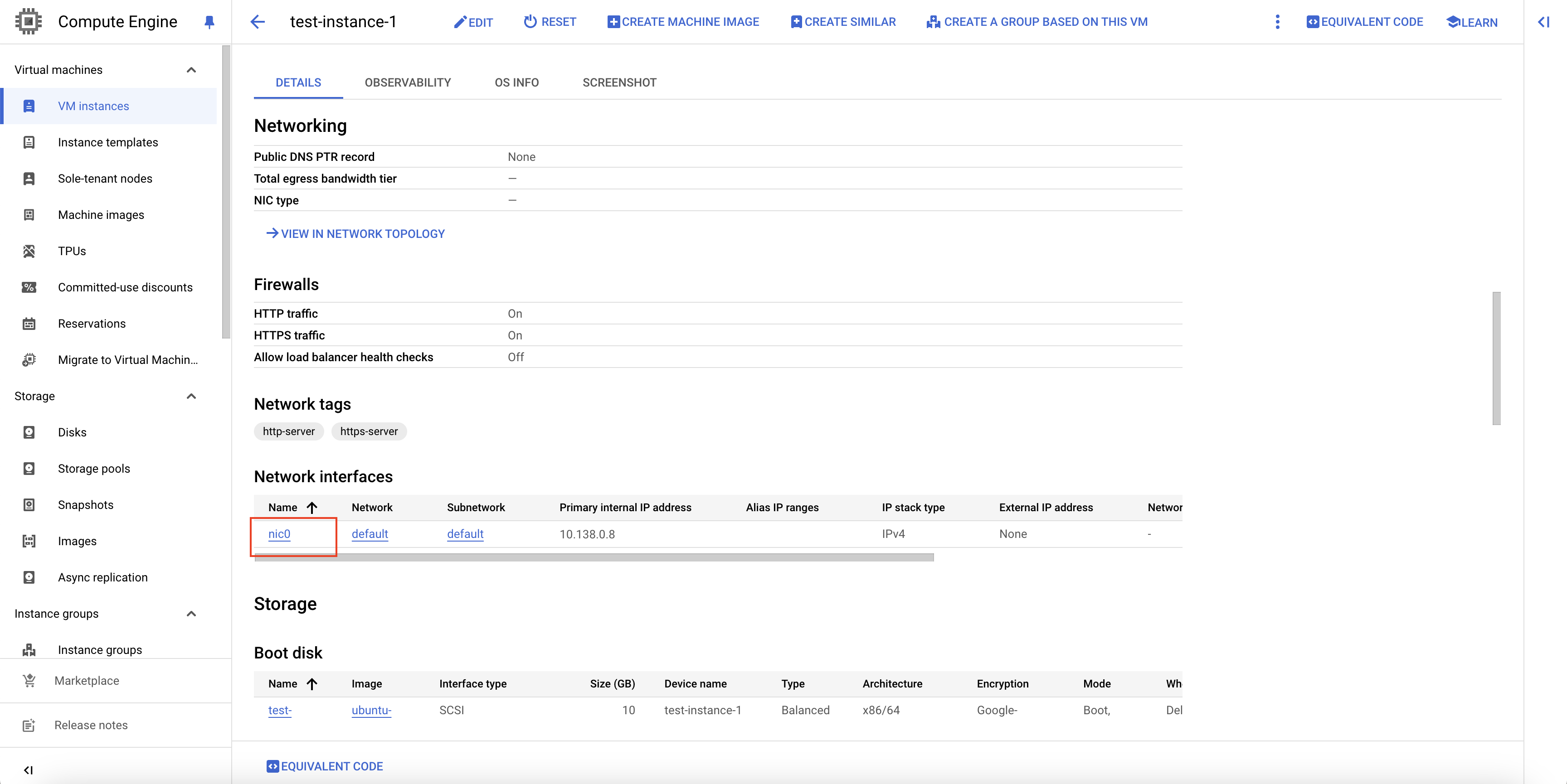 Navigate to Network interfaces