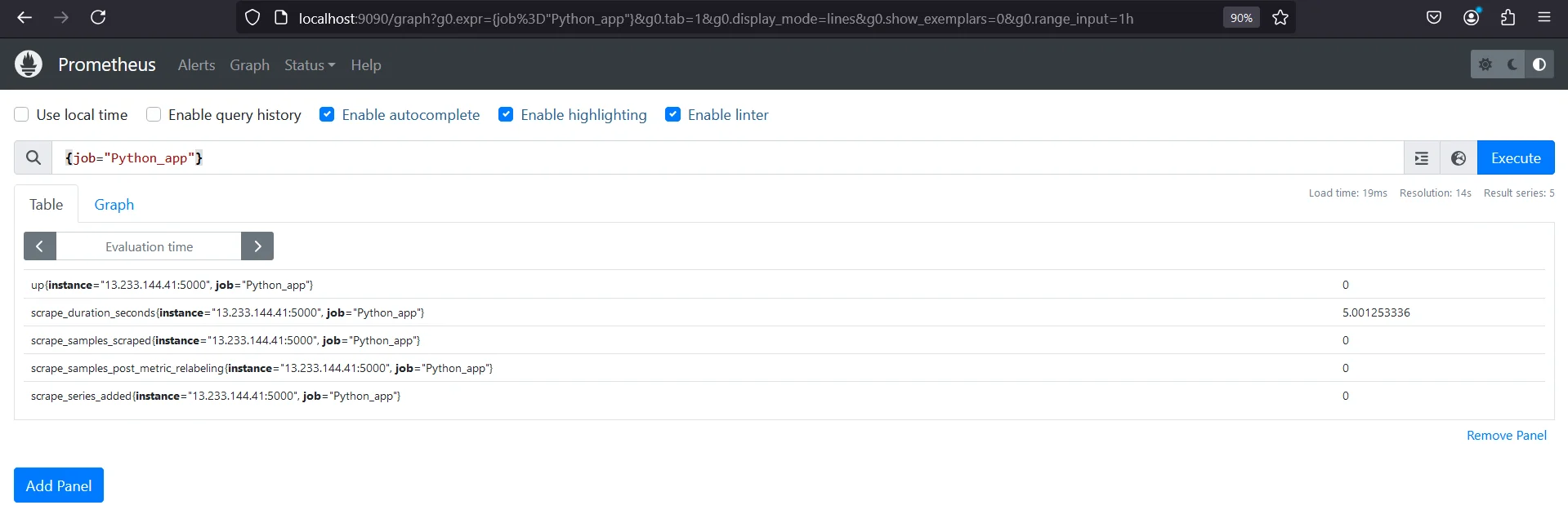 Validating Queries in Prometheus Built-in expression browser